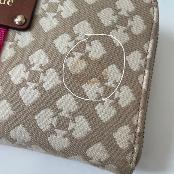 Kate Spade New York Neda Signature Stucco Canvas Zip Around Beige Wallet - Picture 10 of 15